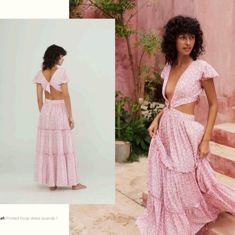 Palmacea Lavanda Hoop Dress Cover Up Macarena size XS Resort Summer NWT Colombia